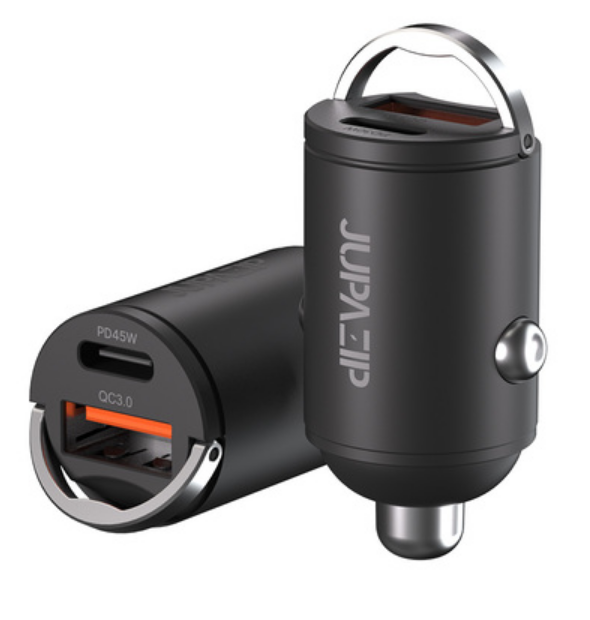 Jupazip CC03 car cigarette lighter charger with USB-C PD and USB-A QC ports